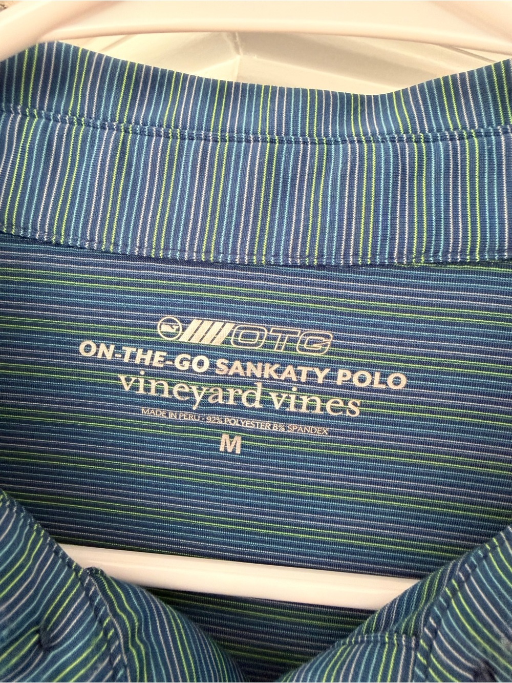 Vineyard Vines Blue Striped Performance Polo - Picture 2 of 3